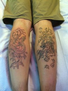 Calf Tattoos - Irezumi, Traditional Japanese Tattoos on both calves