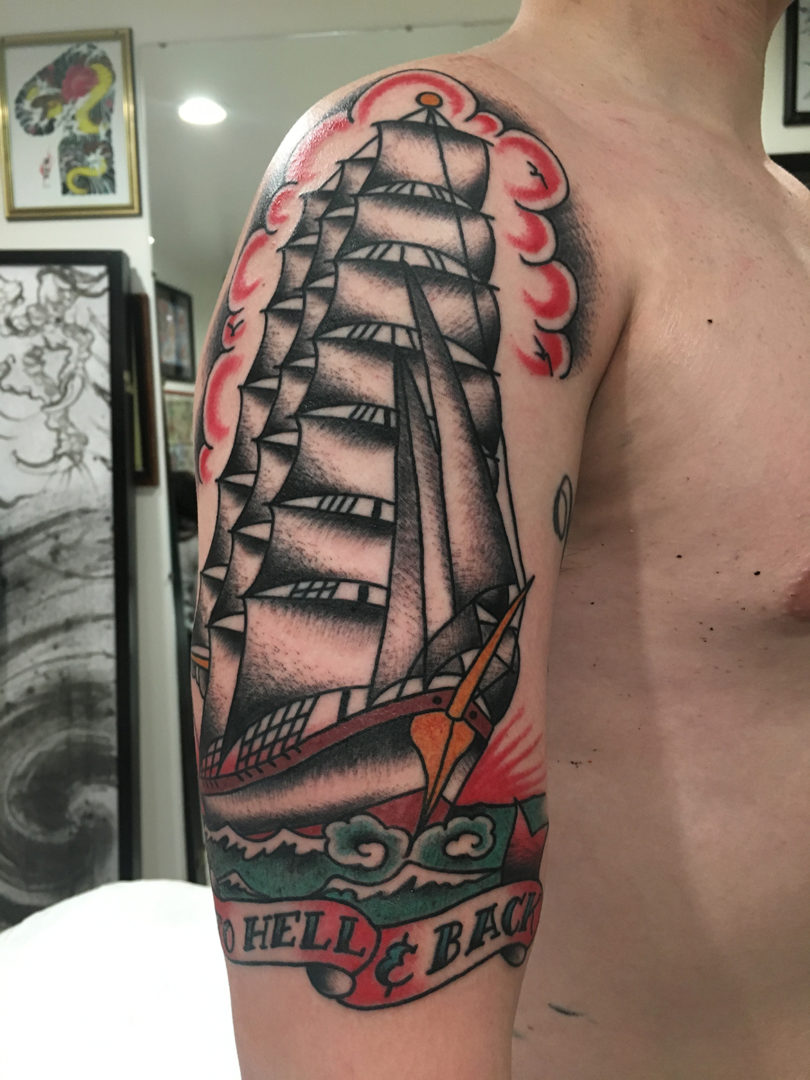 American Traditional Tattoo in Dallas - Carl Hallowell Dallas Tattoo Artist