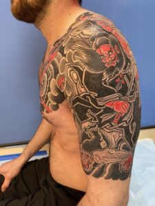 Japanese Sleeve Tattoos  black and grey full sleeve by George Bardadim